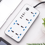 【Ship today】 3 USB Port 6 Universal Power Strip Extension Plug Power Socket Electric Sockets Extensi