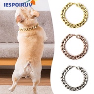 IESPOIRUV Pet Necklace, Chain Collar Adjustable Chain Dog Collar, Fashion Cat Dog Gold Necklace Gold