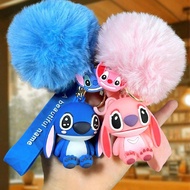1ชิ้น พวงกุญแจ PVC รูปสติช Kawaii รูปการ์ตูนน่ารัก Lilo & Stitch ของขวัญตกแต่งกระเป๋า โทรศัพท์ ชิ้นส