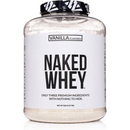 Naked Whey Vanilla Protein – All Natural Grass Fed + Vanilla - 5lb, GMO-Free, Soy Free, Gluten Free