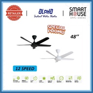 FREE SHIPPING  Alkova (ALPHA) Racer 5B 48 inches DC Remote Ceiling Fan