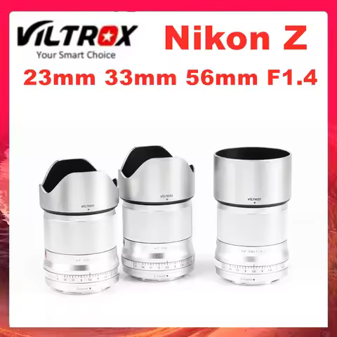 Viltrox 23mm 33mm 56mm F1.4 Auto Focus Large Aperture Lens for Nikon Z ZFC Mount New Silver Color