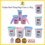 Toples Plastik Alexish 1.5 Kg Segi Wadah Kue Lebaran Cemilan Keler Serbaguna