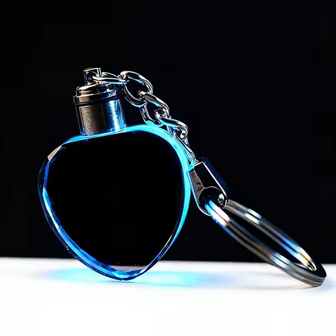 XTOOL Wholesale 10pcs Blank K9 Shining Crystal Heart Shaped Keychain for 3D Laser Engraving Crystal 