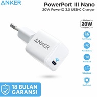 [TERLARIS] ANKER POWERPORT III NANO - WALL CHARGER 20W PD - A2633 -