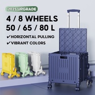 Next Day Delivery | Box Pro | Foldable Grocery Trolley Shopping Cart 360 Directional Rotatable Wheel