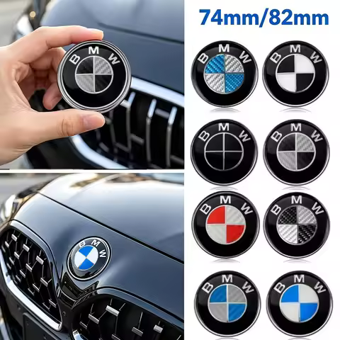 82/74mm Car Front Hood Emblem with Pins for BMW G20 G21 G31 G60 E60 E39 E46 E90 F01 X1 X3 X5 X7 F10 