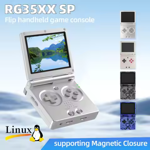 ANBERNIC RG35XXSP Flip Handheld Game Console 3.5 Inch IPS 640*480 Screen Linux HDMI Compatible TV Ou