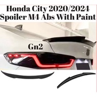 Honda City SEDAN (2020-2024)  M4 Spoiler Lip Rear Spoiler ABS Ducktail Trunk Spoiler Duck Tail Lips 