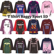 TSHIRT BAGGY BLOUSE JERSEY MUSLIMAH MALAYSIA CORAK 5D DESIGN PEREMPUAN NUMBER VIRAL SUKAN (KAIN JERS