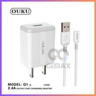 สายชาร์จ OUKU Kingkong รุ่น Q1 หัวชาร์จพร้อมสายชาร์จ iP Micro Type-c