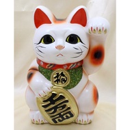 【Direct from JAPAN】Good luck and good fortune, Maneki-neko (Tokoname ware), 7 inches, left, white / 