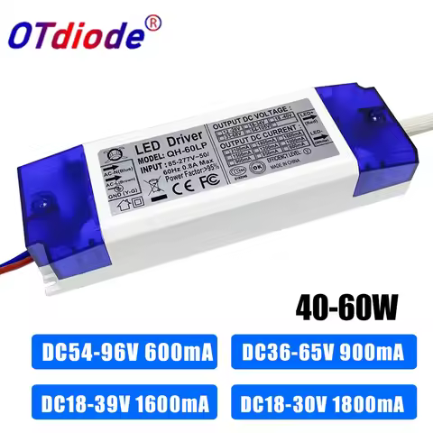 LED Driver 40W 45W 48W 50W 60W DC54-96V 36-65V 18-39V 18-30V 600mA 900mA 1500mA 1800mA Lamp Lighting