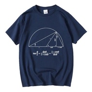 Summer New Science Math Trigonometric Function Formula Short Sleeve T-shirt Straight-A Student Euler