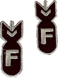 F Bomb Patches (2.5"x1") Set of 2 Morale Patches Embroidered Patch Applique Hook and Loop White on B