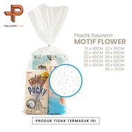 OPP Plastic Hampers Goodie Bag Souvenir Flower Motif White Variant Size 15x30/20x45/22x45/24x45/28x4
