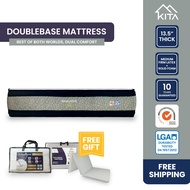 KITA DOUBLEBASE Mattress (13.5 inch), Natural Latex + Solid Foam, Sizes (Single, Super Single, Queen, King)