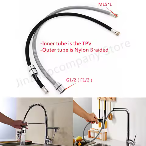 50cm/60cm/85cm/150cm/180cm/300cm F1/2 M15*1 Faucet Hose Nylon Braided Flexible Water Hose for Kitche