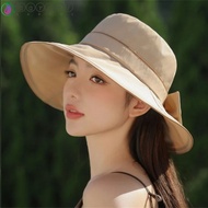 AARON1 Fisherman Hat, Korean Style Bowknot Sense Sun Hat, UV-Proof Sun Hat Elegant UV-Proof With Large Brim Shell Sunshade Hat Women