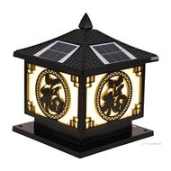 ไฟเสากลางแจ้งการชาร์จพลังงานแสงอาทิตย์ IP65 โคมไฟคอลัมน์กันน้ำสำหรับรั้วลานเสาไฟโพสต์โคมไฟลานไฟหน้าเ