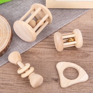 Rattle Infant Wooden Pack With Sound And Handhold Developmental For Play
