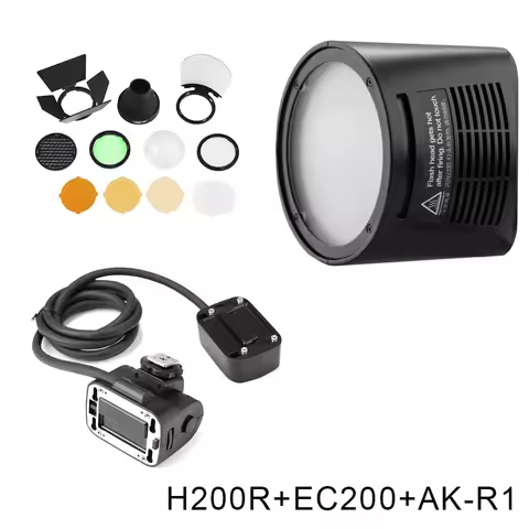 Godox AD200 V1 PRO Flash Accessory WITSTRO H200R Round Flash Head and EC-200 Extension Head AK-R1 Co