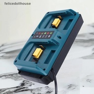 [felicedollhouse] For Makita 18-20V  Rechargeable Portable Mini Dual Ports Charger BL1860B BL1850B B