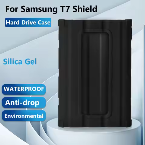 Silicone Protective Case Anti-fall for Samsung T7 Shield Portable SSD (Black)
