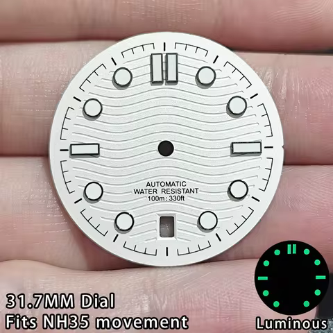 NH35 Watch Dial 31.7MM Dial 31.7MM NH35 6 o'clock Watch Dial 31.7MM Dial Accessories 31.7MM Wave Dia
