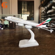 Emirates Airlines Airbus 380 Diecast Metal Airplane Model A380 Airclaft Toy with Landing Gear Wheels