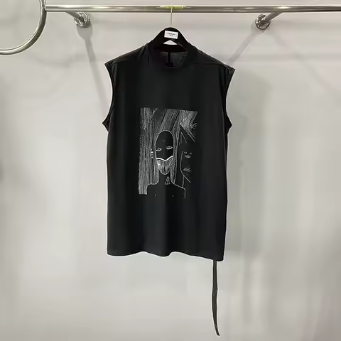 Owen Seak Men Tank T Shirt Tops 100%Cotton Gothic Oversized Clothing Vest Tees Summer Black White Lo