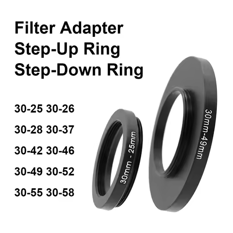 Camera Lens Filter Adapter Step Up or Down Ring for 30 mm Lens - 25 26 28 37 42 46 49 52 55 58 mm fo