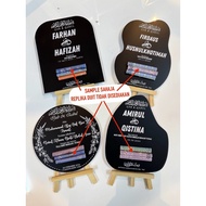 Engrave Lase Acrylic Mirror Plate  Engrave Aku Terima Nikah Ijab & Qabul / Wedding / Mas Kahwin /Han