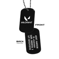 Valorant Army Tag Necklace / Keychains Military Dog Tag Rank Boost Custom Engrave Rantai Name Tag