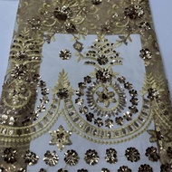 African Sequined Lace Soft Skin-Friendly Fabric 2025 High-Quality Fashion Nigeria Embroidery French 