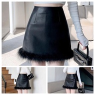 F1 Fast Delivery Black Leather Skirt Cute Fluffy Man With Zipper There Are Underwear.