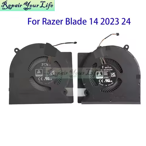 CPU GPU Cooling Fan For Razer Blade 14 RZ09-0482 RZ09-0508 2023 2024 Notebook Cooler Radiator Fans F