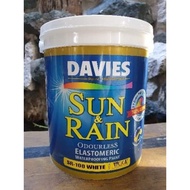 ♞Sun &amp; Rain SR-100 White 4L Davies Sun And Rain Waterproofing Elastomeric Paint 4 Liters 1 Gallon