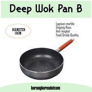 Akebonno Deep Wok Pan 18cm/Akebonno Deep Wok 18cm/Akebonno Deep Wok Frying Pan/Akebonno Marble Wok 18cm
