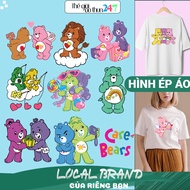 [Ironed, heat pressed image] Care Bears CB7 figure with iron and iron