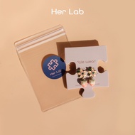 Her Lab Jewelry | ดอกไม้คริสตัลเคลือบผลไม้3D ของขวัญตุ้มหูห้อยหลวมๆพีช Earbob