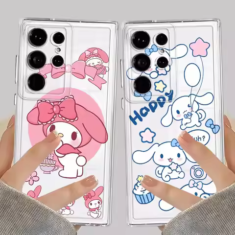 Cute My Melody Cinnamoroll Phone Cover Case for Samsung Galaxy S26 S22 FE S25 Edge S20 Plus S23 Ultr
