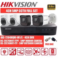 HIKVISION CCTV Set 4CH 5MP Full HD HDD iDS-7204HQHI-M1/E/DS-2CE16H0T-ITF/DS-2CE76H0T-ITPF