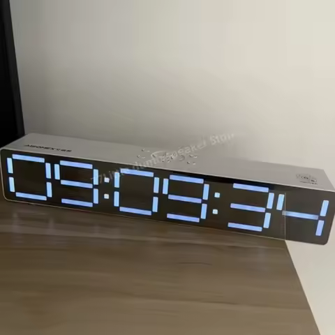 B133N Long Bar Bluetooth Alarm Clock Speaker LED Display Alarm Clock Speaker 5.0 Bluetooth AUX/TF Ca
