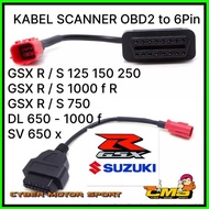 SUZUKI Motorcycle scanner cable obd2 to 6 pinSUZUKI. GSX motorcycle scanner connector