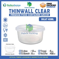 Thinwall Food Container 450ml Delkochoice Premium Plastic Clear Round Food Container