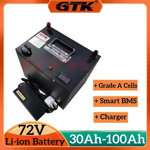 GTK 72V 30Ah 40Ah 50Ah 60Ah 70Ah 80Ah 100Ah Lithium Ion Rechargeable Battery for 2KW 3KW 5KW 7KW Two