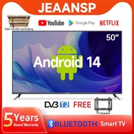 JEAANSP Android TV 40/43/50/55 inch LED UHD Smart TV Bluetooth DVBT2/Netflix/YouTube/GooglePlay