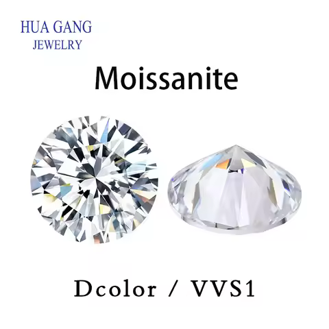 Loose Moissanite Stones 3 CT D Color Round Brilliant 9mm VVS1 Excellent Cut Grade Test Positive Lab 