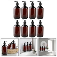 8PCS 500ml Empty Brown PET Bottle Refillable Black Lotion Pump Soap Dispenser